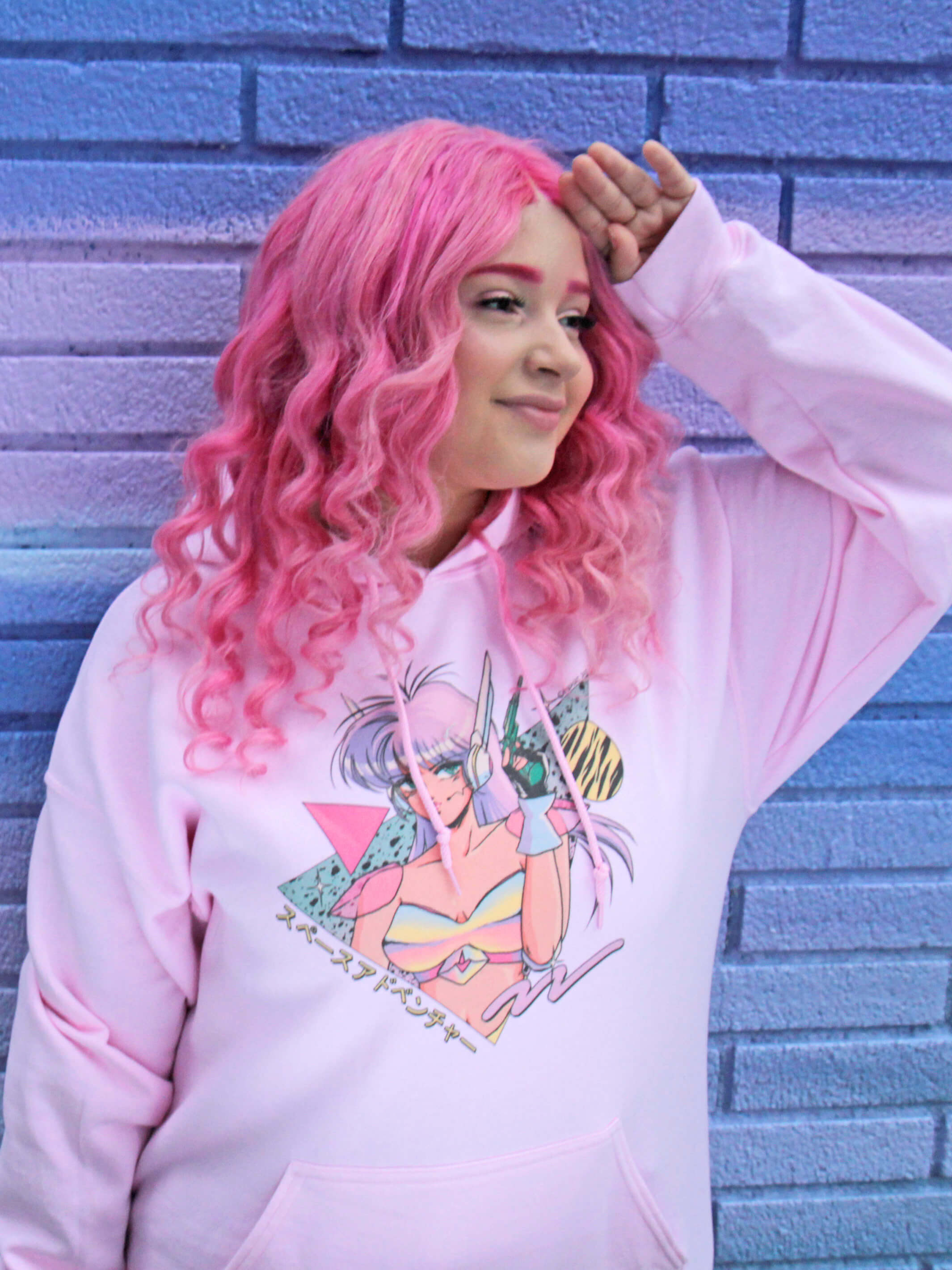 Pink discount anime hoodie